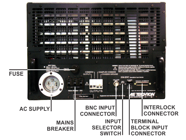 4301 amplifier module back panel